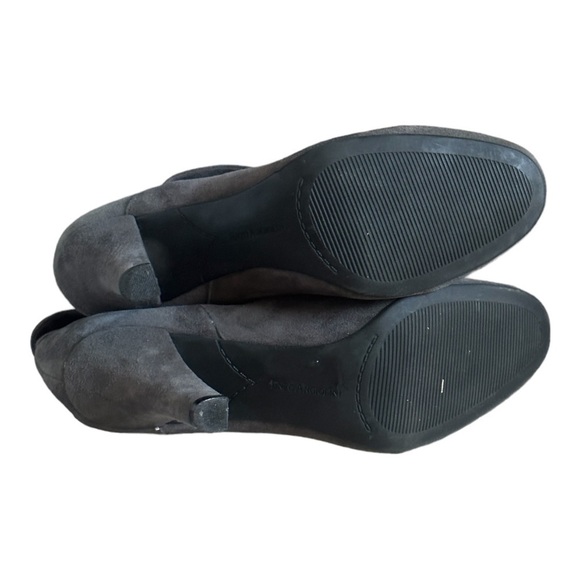 Enzo Angiolini Suede Slouchy Foldover Ankle Booties Gray Heeled Boots Size 10 - Picture 9 of 9